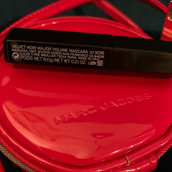 Marc Jacobs beauty Mini red purse Cosmetic Bag crossbody dew drop mascara bronze - Picture 9 of 12